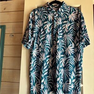 Men’s Chubbies Green and Pink Leaf Print Polo